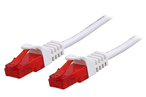 BIGtec LAN Kabel 0,15m Netzwerkkabel Ethernet Internet Patchkabel CAT.6 weiß Gigabit für Netzwerke Modem Router Switch 2 x RJ45 kompatibel zu CAT.5 CAT.6a CAT.7 Stecker von BIGtec