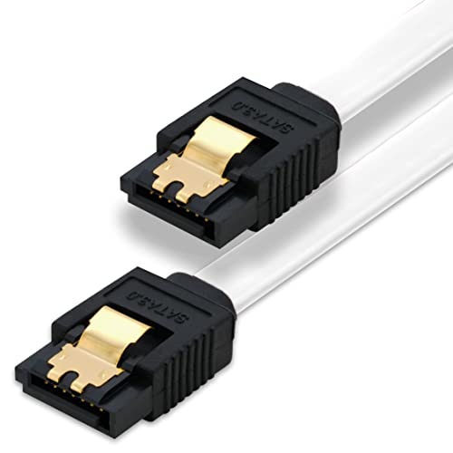 BIGtec 0,15m SATA Kabel S-ATA III Datenkabel Anschlusskabel weiß HDD SSD 6GBit/s Stecker L-Type/L-Type 15cm vergoldet gerade/gerade serial ATA Verriegelung SATA-3 von BIGtec