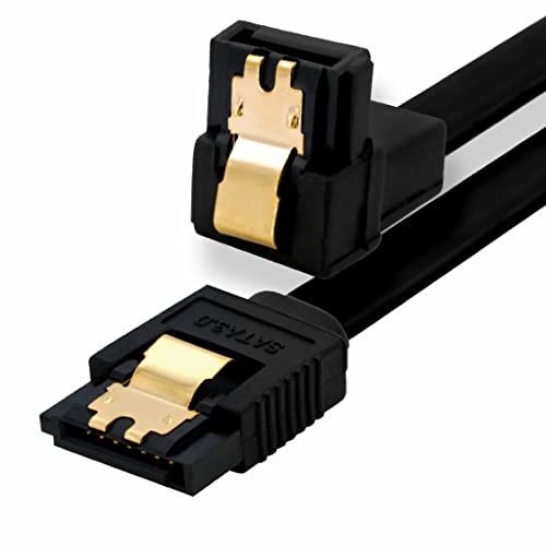 BIGtec 0,15m SATA Kabel S-ATA III Datenkabel Anschlusskabel schwarz Winkel HDD SSD 6GBit/s Stecker L-Type/L-Type 90° 15cm vergoldet gerade/gewinkelt serial ATA Verriegelung SATA-3 von BIGtec