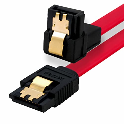 BIGtec 0,1m SATA Kabel S-ATA III Datenkabel Anschlusskabel rot Winkel HDD SSD 6GBit/s Stecker L-Type/L-Type 90° 10cm vergoldet gerade/gewinkelt serial ATA Verriegelung SATA-3 von BIGtec