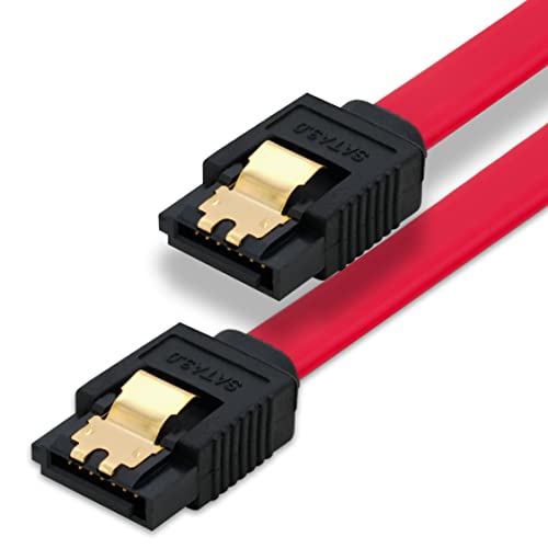 BIGtec 0,2m SATA Kabel S-ATA III Datenkabel Anschlusskabel rot HDD SSD 6GBit/s Stecker L-Type/L-Type 20cm vergoldet gerade/gerade serial ATA Verriegelung SATA-3 von BIGtec