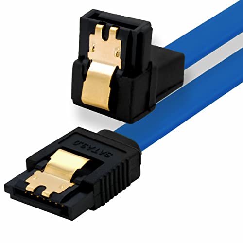 BIGtec 0,3m SATA Kabel S-ATA III Datenkabel Anschlusskabel blau Winkel HDD SSD 6GBit/s Stecker L-Type/L-Type 90° 30cm vergoldet gerade/gewinkelt serial ATA Verriegelung SATA-3 von BIGtec