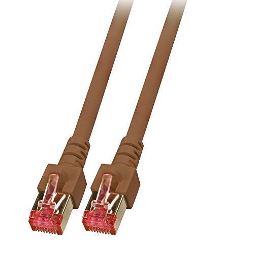 BIGtec LAN Kabel 0,5m Netzwerkkabel Ethernet Internet Patchkabel CAT.6 braun Gigabit SFTP doppelt geschirmt für Netzwerke Modem Router Switch 2 x RJ45 kompatibel zu CAT.5 CAT.6a CAT.7 Stecker von BIGtec