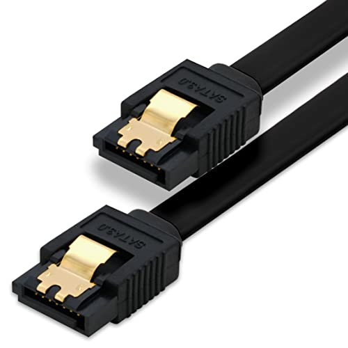 BIGtec 0,7m SATA Kabel S-ATA III Datenkabel Anschlusskabel schwarz HDD SSD 6GBit/s Stecker L-Type/L-Type 70cm vergoldet gerade/gerade serial ATA Verriegelung SATA-3 von BIGtec