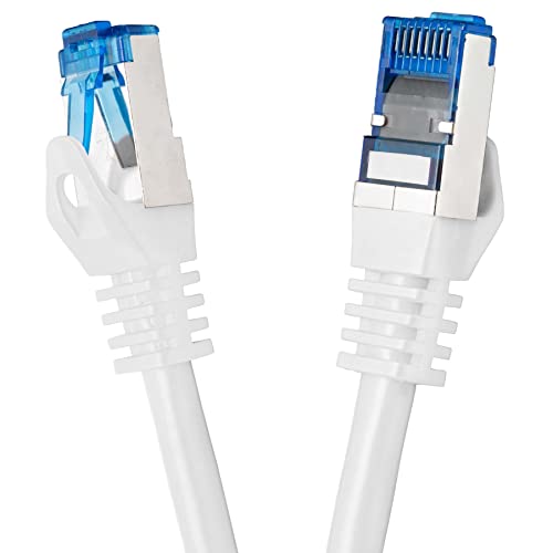 BIGtec 1,5m CAT.7 Patchkabel Netzwerkkabel Gigabit Patch DSL LAN Ethernet Kabel weiß Kupferkabel doppelt geschirmt (RJ45 Stecker Cat-7 S/FTP PIMF) von BIGtec
