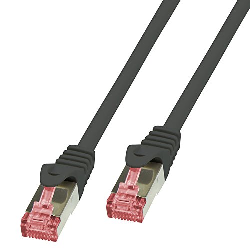 BIGtec LAN Kabel 1,5m Netzwerkkabel Ethernet Internet Patchkabel CAT.6 schwarz Gigabit SFTP doppelt geschirmt für Netzwerke Modem Router Switch 2 x RJ45 kompatibel zu CAT.5 CAT.6a CAT.7 Stecker von BIGtec