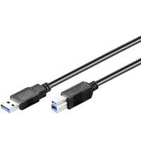 BIGtec 1,8m USB 3.0 Kabel Anschlußkabel Verbindungskabel High Speed Kabel A/B A Stecker - B Stecker A(M) - B(M) ST/ST Kabelfarbe schwarz , Kabel ist abwärts kompatibel , Datenübertragung bis zu 5 GBit/s , USB 3.0 , 3.0 USB Kabel Anschl. 1,80m 1,8 m Druckerkabel Drucker Kabel von BIGtec