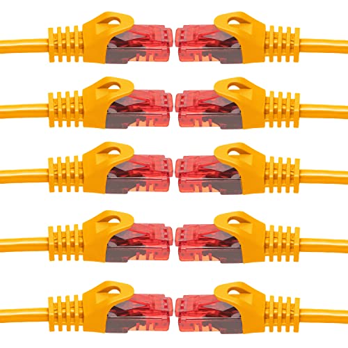 BIGtec - 10 Stück - 0,75m Gigabit Netzwerkkabel Patchkabel Ethernet LAN DSL Patch Kabel orange (2x RJ-45 Anschluß, CAT.5e, kompatibel zu CAT.6 CAT.6a CAT.7) 0,75 Meter von BIGtec