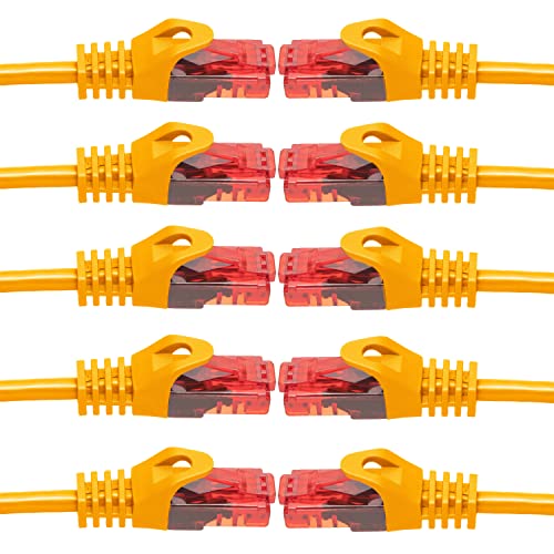 BIGtec 10 Stück – 10m LAN Kabel Netzwerkkabel Patchkabel Ethernet 2 x RJ45 Stecker High Speed orange kompatibel zu Cat.5 Cat.6 Cat.7 Cat.8 Switch Router Modem Patchpanel Access Point Patchfeld von BIGtec