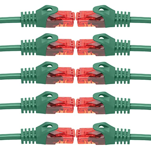 BIGtec - 10 Stück - 20m Gigabit Netzwerkkabel Patchkabel Ethernet LAN DSL Patch Kabel grün (2x RJ-45 Anschluß, CAT.5e, kompatibel zu CAT.6 CAT.6a CAT.7) 20 Meter von BIGtec