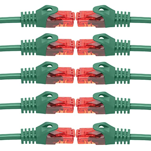 BIGtec - 10 Stück - 25m Gigabit Netzwerkkabel Patchkabel Ethernet LAN DSL Patch Kabel grün (2x RJ-45 Anschluß, CAT.5e, kompatibel zu CAT.6 CAT.6a CAT.7) 25 Meter von BIGtec