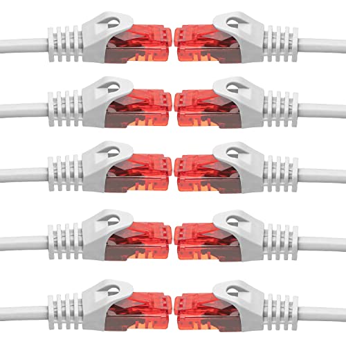 BIGtec 10 Stück – 25m LAN Kabel Netzwerkkabel Patchkabel Ethernet 2 x RJ45 Stecker High Speed weiß kompatibel zu Cat.5 Cat.6 Cat.7 Cat.8 Switch Router Modem Patchpanel Access Point Patchfeld von BIGtec