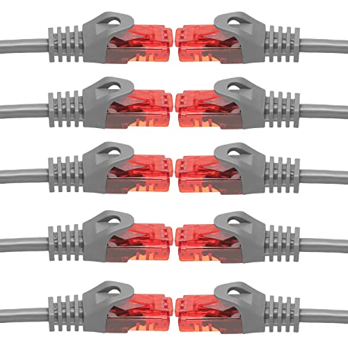 BIGtec - 10 Stück - 30m Gigabit Netzwerkkabel Patchkabel Ethernet LAN DSL Patch Kabel grau (2X RJ-45 Anschluß, CAT.5e, kompatibel zu CAT.6 CAT.6a CAT.7) 30 Meter von BIGtec