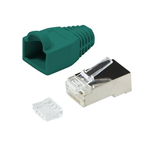 BIGtec 10 x RJ45 Stecker CAT.5 grün Gigabit Crimpstecker RJ-45 Modular Plug Ethernet LAN Kabel Steckverbinder Netzwerkstecker geschirmt CAT .5e von BIGtec