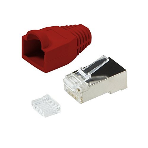 BIGtec 10 x RJ45 Stecker CAT.5 rot Gigabit Crimpstecker RJ-45 Modular Plug Ethernet LAN Kabel Steckverbinder Netzwerkstecker geschirmt CAT .5e von BIGtec