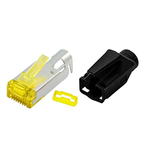 BIGtec RJ45 Stecker Netzwerkstecker 10 Stück Hirose TM31 schwarz Hochgeschwindigkeits Verbindung für 10G-Ethernet AWG 24-27 für CAT 6 CAT 6a CAT 7 Kabel von BIGtec