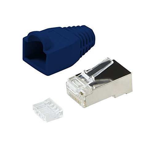 BIGtec 100 x RJ45 Stecker CAT.5 blau Gigabit Crimpstecker RJ-45 Modular Plug Ethernet LAN Kabel Steckverbinder Netzwerkstecker geschirmt CAT .5e von BIGtec