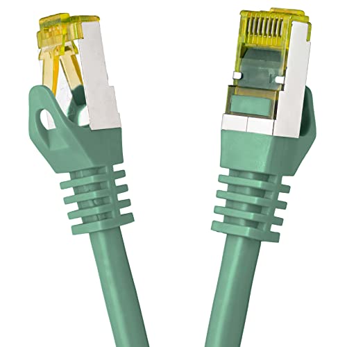 BIGtec LAN Kabel 1m Netzwerkkabel CAT7 Ethernet Internet Patchkabel CAT.7 grün Gigabit doppelt geschirmt Netzwerke Modem Router Switch 2 x Stecker RJ45 kompatibel zu CAT.5 CAT.6 CAT.6a CAT.8 von BIGtec
