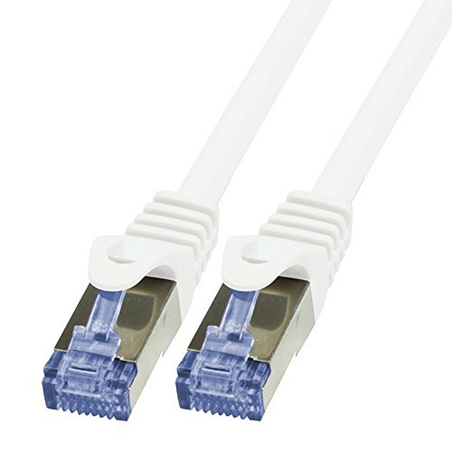 BIGtec LAN Kabel 1m Netzwerkkabel Ethernet Internet Patchkabel CAT.6a weiß Gigabit SFTP doppelt geschirmt für Netzwerke Modem Router Switch 2 x RJ45 kompatibel zu CAT.5 CAT.6 CAT.7 Stecker von BIGtec