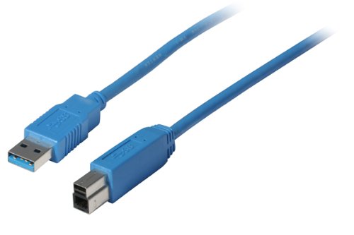 BIGtec 1m USB 3.0 Kabel Anschlußkabel Verbindungskabel High Speed Kabel A/B A Stecker - B Stecker A(M) - B(M) ST/ST Kabelfarbe blau , Kabel ist abwärts kompatibel , Datenübertragung bis zu 5 GBit/s , USB 3.0 , 3.0 USB Kabel Anschl. 1,00m 1 m Druckerkabel Drucker Kabel von BIGtec