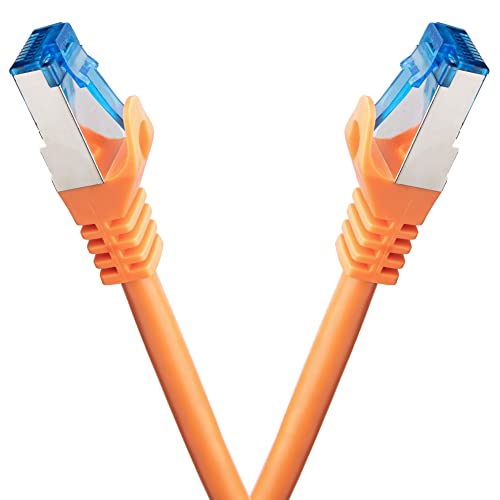 BIGtec - 2 Stück - 30m CAT.7 Gigabit Patchkabel Netzwerkkabel orange Kupferkabel Patch Ethernt LAN DSL Kabel CAT7 (RJ45, Cat 7, S/FTP PIMF) 30,00m von BIGtec