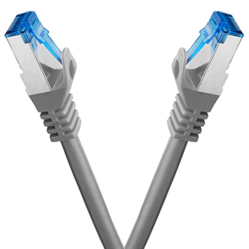 BIGtec - 2 Stück - 50m CAT.7 Gigabit Patchkabel Netzwerkkabel grau Kupferkabel Patch Ethernt LAN DSL Kabel CAT7 (RJ45, Cat 7, S/FTP PIMF) 50,00m von BIGtec