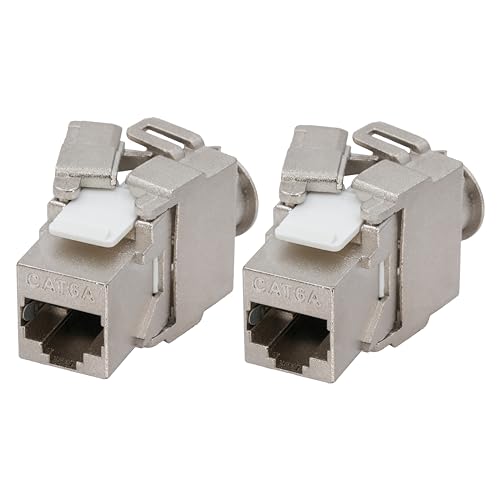 BIGtec 2 Stück Keystone RJ45 Modul CAT6a Jack Adapter geschirmt werkzeuglos Snap In Montage CAT.6a 500Mhz 10GBit/s Ethernet LAN Verlegekabel Patchkabel Kabel geeignet für Cat.7 Kabel BIGtec 2 Stück Keystone RJ45 Modul CAT6a Jack Adapter geschirmt werkzeuglos Snap In Montage CAT.6a 500Mhz 10GBit/s Ethernet LAN Verlegekabel Patchkabel Kabel geeignet für Cat.7 Kabel von BIGtec
