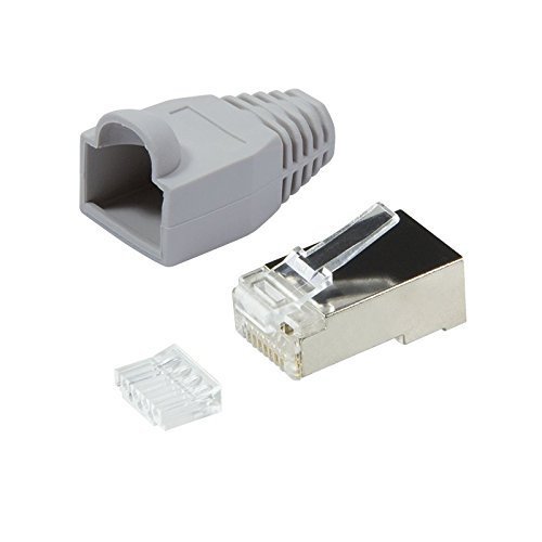 BIGtec 2 x RJ45 Stecker CAT.5 grau Gigabit Crimpstecker RJ-45 Modular Plug Ethernet LAN Kabel Steckverbinder Netzwerkstecker geschirmt CAT .5e von BIGtec