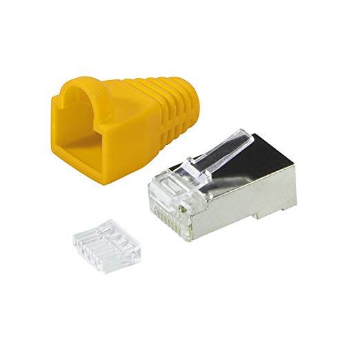 BIGtec 2 x RJ45 Stecker CAT.6 gelb Gigabit Crimpstecker RJ-45 Modular Plug Ethernet LAN Kabel Steckverbinder Netzwerkstecker geschirmt CAT6 von BIGtec
