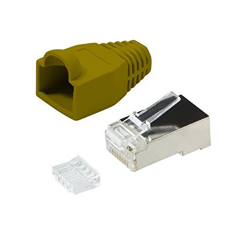 BIGtec 20 x RJ45 Stecker CAT.5 gelb Gigabit Crimpstecker RJ-45 Modular Plug Ethernet LAN Kabel Steckverbinder Netzwerkstecker geschirmt CAT .5e von BIGtec