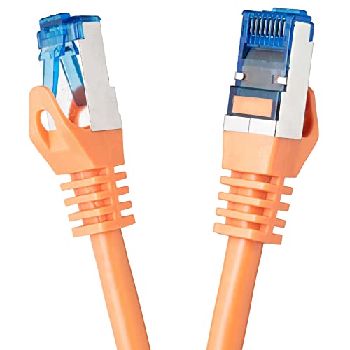 BIGtec 20m CAT.7 Patchkabel Netzwerkkabel Gigabit Patch DSL LAN Ethernet Kabel orange Kupferkabel doppelt geschirmt (RJ45 Stecker Cat-7 S/FTP PIMF) von BIGtec