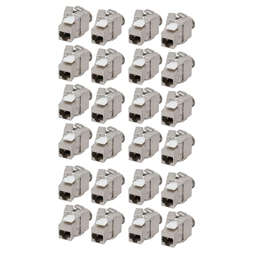 BIGtec 24 Stück Keystone RJ45 Modul CAT6a Jack Adapter geschirmt werkzeuglos Snap In Montage CAT.6a 500Mhz 10GBit/s Ethernet LAN Verlegekabel Patchkabel Kabel geeignet für Cat.7 Kabel BIGtec 24 Stück Keystone RJ45 Modul CAT6a Jack Adapter geschirmt werkzeuglos Snap In Montage CAT.6a 500Mhz 10GBit/s Ethernet LAN Verlegekabel Patchkabel Kabel geeignet für Cat.7 Kabel von BIGtec