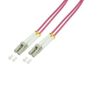 BIGtec 25m LWL Kabel Patchkabel OM4 Glasfaser-Kabel 100Gbit Multimode 50/125µm Ø 2mm Jumper LC - LC Stecker Duplex violett erikaviolett Fiber Optic Cable von BIGtec
