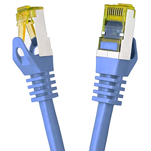 BIGtec LAN Kabel 25m Netzwerkkabel CAT7 Ethernet Internet Patchkabel CAT.7 blau Gigabit doppelt geschirmt Netzwerke Modem Router Switch 2 x Stecker RJ45 kompatibel zu CAT.5 CAT.6 CAT.6a CAT.8 von BIGtec