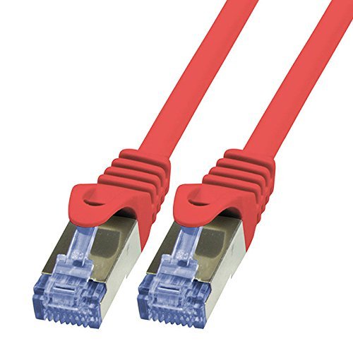 BIGtec LAN Kabel 3m Netzwerkkabel Ethernet Internet Patchkabel CAT.6a rot Gigabit SFTP doppelt geschirmt für Netzwerke Modem Router Switch 2 x RJ45 kompatibel zu CAT.5 CAT.6 CAT.7 Stecker von BIGtec