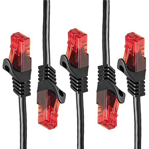 BIGtec 5 Stück - 0,75m LAN Kabel Netzwerkkabel Patchkabel Ethernet 2 x RJ45 Stecker High Speed schwarz kompatibel zu Cat.5 Cat.6 Cat.7 Cat.8 Switch Router Modem Patchpanel Access Point Patchfeld von BIGtec