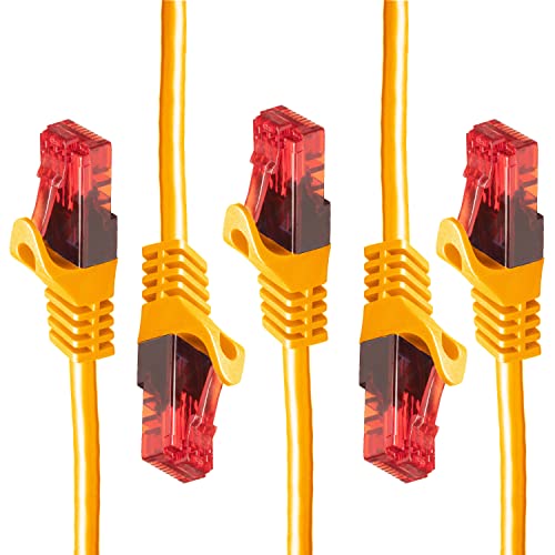 BIGtec - 5 Stück - 15m Gigabit Netzwerkkabel Patchkabel Ethernet LAN DSL Patch Kabel orange (2x RJ-45 Anschluß, CAT.5e, kompatibel zu CAT.6 CAT.6a CAT.7) 15 Meter von BIGtec