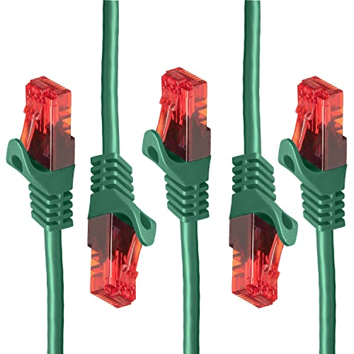 BIGtec - 5 Stück - 30m Gigabit Netzwerkkabel Patchkabel Ethernet LAN DSL Patch Kabel grün (2x RJ-45 Anschluß, CAT.5e, kompatibel zu CAT.6 CAT.6a CAT.7) 30 Meter von BIGtec