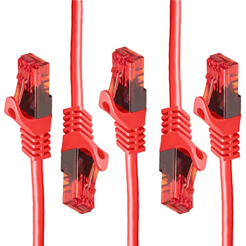 BIGtec - 5 Stück - 30m Gigabit Netzwerkkabel Patchkabel Ethernet LAN DSL Patch Kabel rot (2x RJ-45 Anschluß, CAT.5e, kompatibel zu CAT.6 CAT.6a CAT.7) 30 Meter von BIGtec