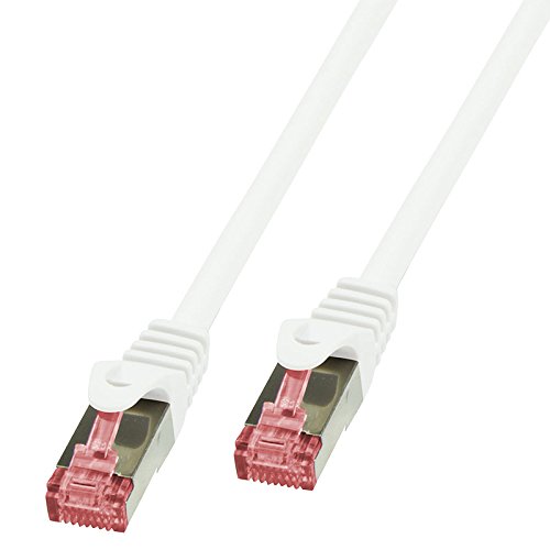 BIGtec LAN Kabel 50m Netzwerkkabel Ethernet Internet Patchkabel CAT.6 weiß Gigabit SFTP doppelt geschirmt für Netzwerke Modem Router Switch 2 x RJ45 kompatibel zu CAT.5 CAT.6a CAT.7 Stecker von BIGtec
