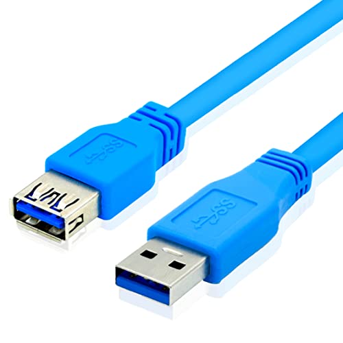 BIGtec 5m USB 3.0 Verlängerung Kabel Verlängerungskabel A-USB-Stecker auf B-USB-Buchse 5 GBit/s blau für Kartenlesegerät,Tastatur, Drucker, Scanner, Kamera, Hub, Maus von BIGtec