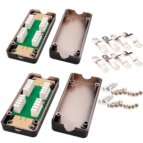 BIGtec CAT.7 LSA Verbinder 2 Stück Connection Box für Verlegekabel Netzwerkkabel Verbindungsmodul Verbindungsstück für Kabel CAT.5 CAT.6 CAT.7 geschirmtes Gehäuse Installationskabel von BIGtec