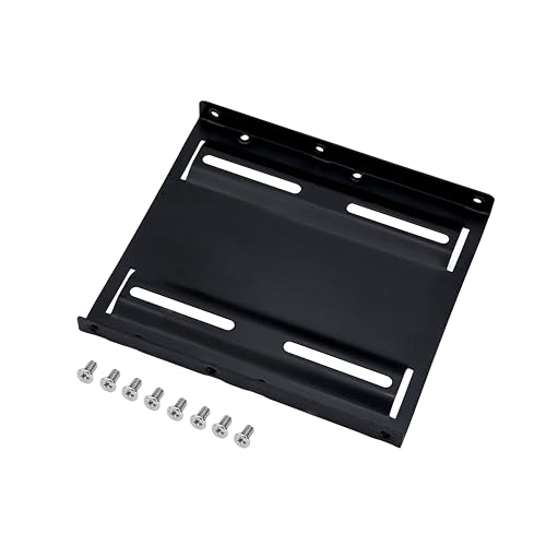 BIGtec Festplatten Adapter SSD HDD Einbaurahmen 2,5" auf 3,5" Wechselrahmen PC Computer Halterung Schienen Mounting Frame schwarz Metall von BIGtec