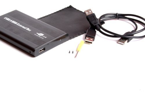 BIGtec IDE Aluminium USB 2.0 Festplattengehäuse 2,5" - 6,4cm 2,5 Zoll IDE Gehäuse schwarz Black ALU Gehäuse für Externe Festplatte Festplatten von BIGtec