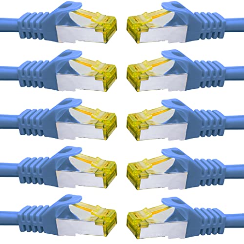 BIGtec LAN Kabel 10 Stück 15m Netzwerkkabel CAT7 Ethernet Internet Patchkabel CAT.7 blau Gigabit doppelt geschirmt Netzwerke Router Switch 2 x Stecker RJ45 kompatibel zu CAT.5 CAT.6 CAT.6a CAT.8 BIGtec LAN Kabel 10 Stück 15m Netzwerkkabel CAT7 Ethernet Internet Patchkabel CAT.7 blau Gigabit doppelt geschirmt Netzwerke Router Switch 2 x Stecker RJ45 kompatibel zu CAT.5 CAT.6 CAT.6a CAT.8 von BIGtec