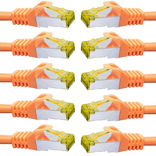 BIGtec LAN Kabel 10 Stück 2m Netzwerkkabel CAT7 Ethernet Internet Patchkabel CAT.7 orange Gigabit doppelt geschirmt Netzwerke Router Switch 2 x Stecker RJ45 kompatibel zu CAT.5 CAT.6 CAT.6a CAT.8 BIGtec LAN Kabel 10 Stück 2m Netzwerkkabel CAT7 Ethernet Internet Patchkabel CAT.7 orange Gigabit doppelt geschirmt Netzwerke Router Switch 2 x Stecker RJ45 kompatibel zu CAT.5 CAT.6 CAT.6a CAT.8 von BIGtec