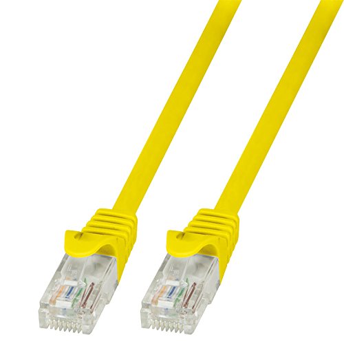 BIGtec LAN Kabel 15m Netzwerkkabel Ethernet Internet Patchkabel CAT.6 gelb Gigabit für Netzwerke Modem Router Switch 2 x RJ45 kompatibel zu CAT.5 CAT.6a CAT.7 Stecker von BIGtec