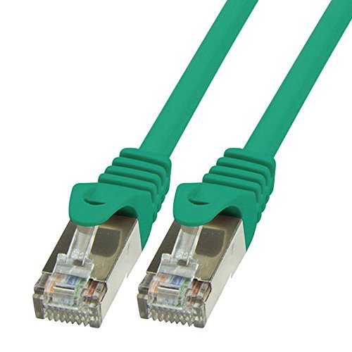 BIGtec LAN Kabel 1m Netzwerkkabel Ethernet Internet Patchkabel CAT.5 grün Gigabit SFTP doppelt geschirmt für Netzwerke Modem Router Switch 2 x RJ45 kompatibel zu CAT.6 CAT.6a CAT.7 Stecker von BIGtec