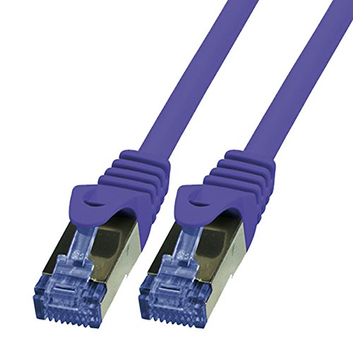 BIGtec LAN Kabel 1m Netzwerkkabel Ethernet Internet Patchkabel CAT.6a violett Gigabit SFTP doppelt geschirmt für Netzwerke Modem Router Switch 2 x RJ45 kompatibel zu CAT.5 CAT.6 CAT.7 Stecker von BIGtec