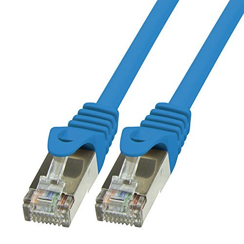 BIGtec LAN Kabel 2m Netzwerkkabel Ethernet Internet Patchkabel CAT.5 blau Gigabit SFTP doppelt geschirmt für Netzwerke Modem Router Switch 2 x RJ45 kompatibel zu CAT.6 CAT.6a CAT.7 Stecker von BIGtec